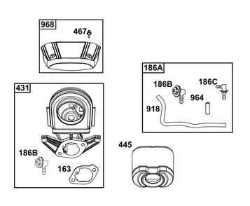 Air Cleaner Group Diagram and Parts List for 40U877-0020-G1  Briggs and Stratton Engine